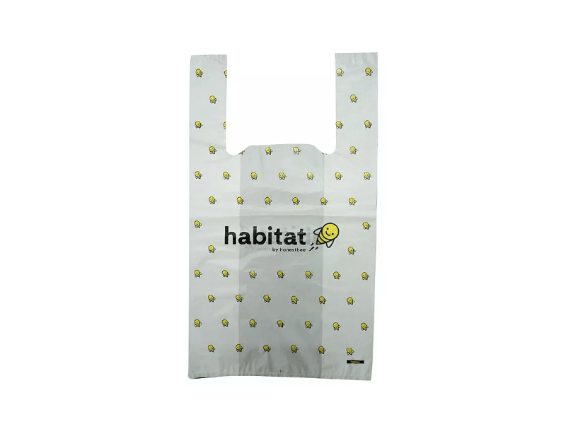 White HDPE Singlet Bag Printed 2 Colour 2 Side